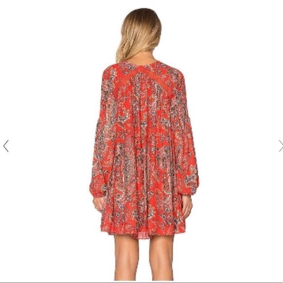 Free People Rain or Shine Printed Dress in Poppy Combo w/pockets - Picture 2 of 11